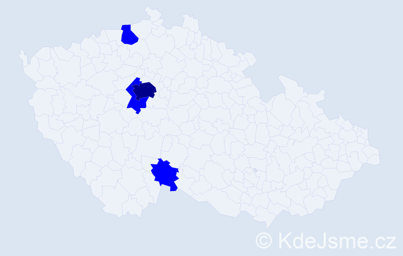 Jméno: 'Tuan Minh', počet výskytů 5 v celé ČR