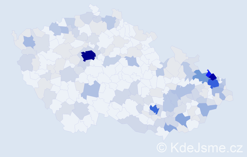Jméno: 'Bernard', počet výskytů 457 v celé ČR