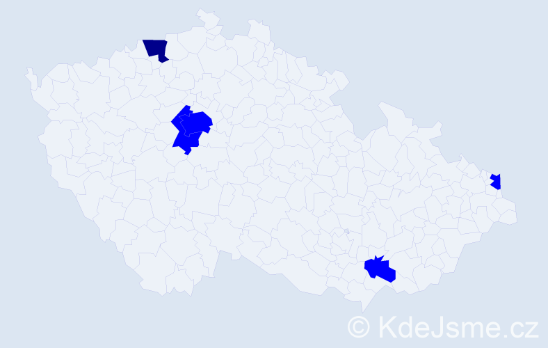 Jméno: 'Křišťan', počet výskytů 6 v celé ČR