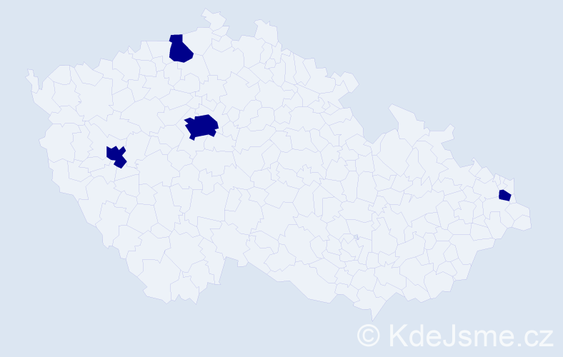 Jméno: 'Achác', počet výskytů 4 v celé ČR