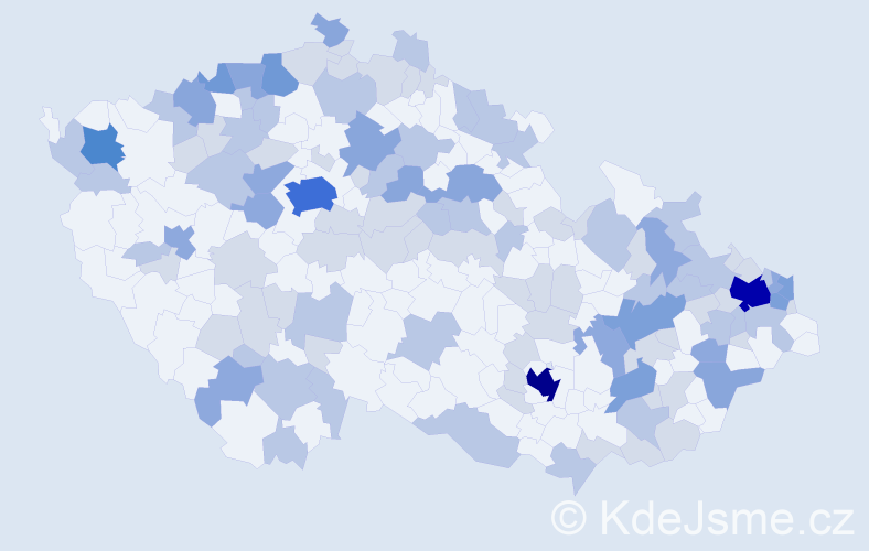 Jméno: 'Samanta', počet výskytů 257 v celé ČR