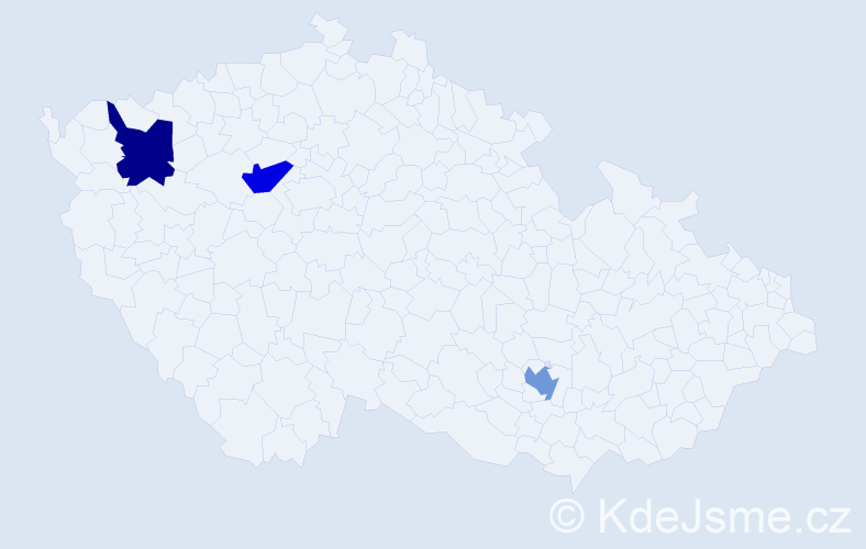 Jméno: 'Karoľ', počet výskytů 3 v celé ČR