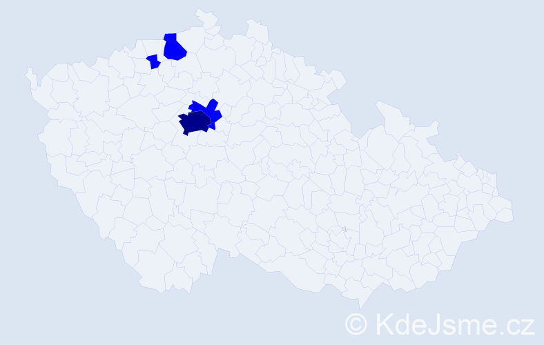 Jméno: 'Rajna', počet výskytů 5 v celé ČR