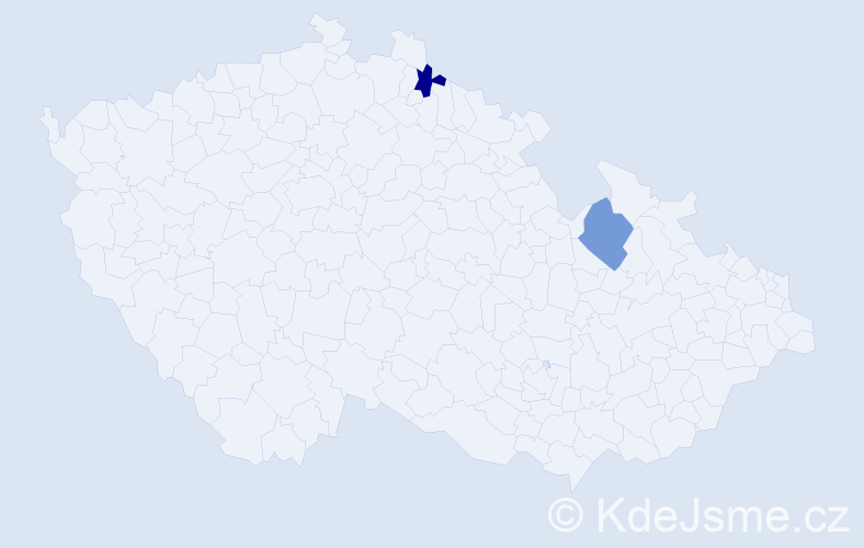 Jméno: 'Sára Nela', počet výskytů 2 v celé ČR