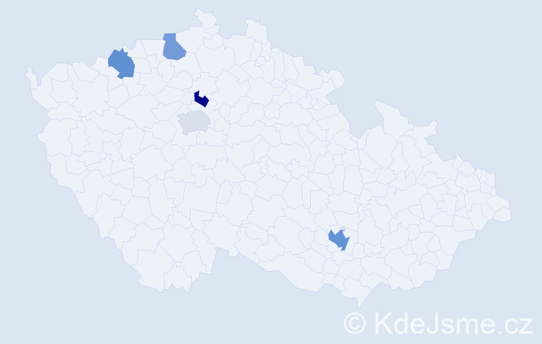 Jméno: 'Stefani', počet výskytů 7 v celé ČR