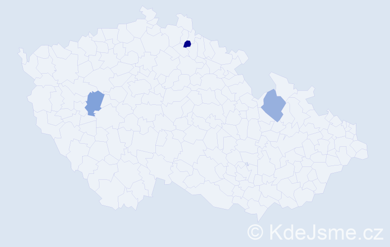 Jméno: 'Abel', počet výskytů 3 v celé ČR