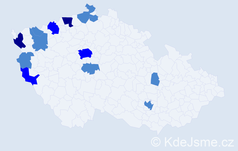 Jméno: 'Luu', počet výskytů 21 v celé ČR