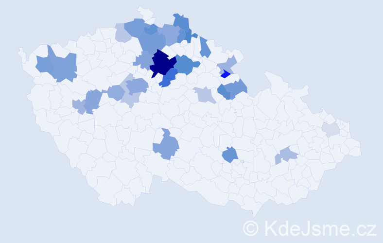 Jméno: 'Jasněna', počet výskytů 57 v celé ČR