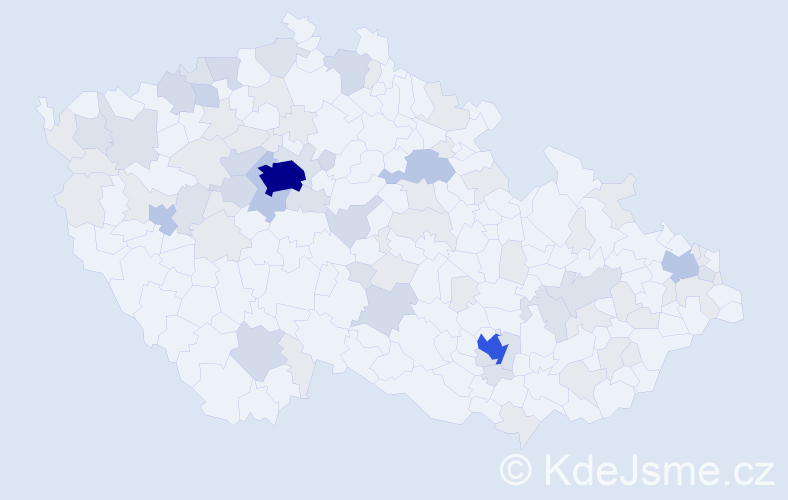 Jméno: 'Mark', počet výskytů 199 v celé ČR