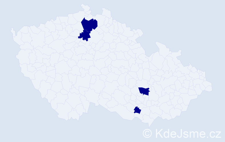 Jméno: 'Vjekoslav', počet výskytů 4 v celé ČR