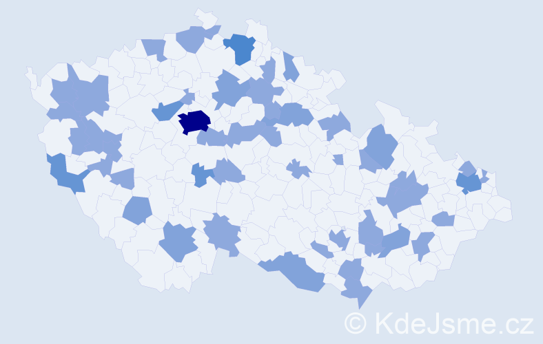 Jméno: 'Ondřejka', počet výskytů 76 v celé ČR