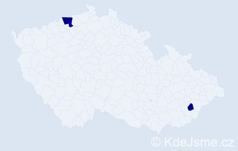 Jméno: 'Sevastita', počet výskytů 2 v celé ČR