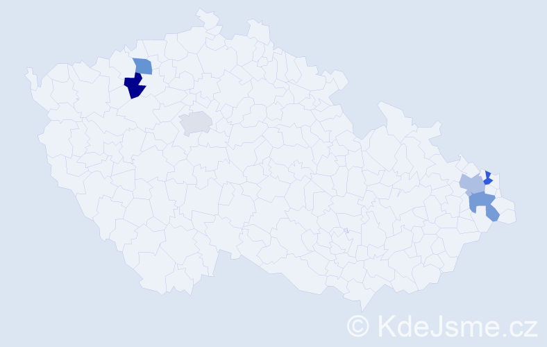 Jméno: 'Eva Mária', počet výskytů 6 v celé ČR