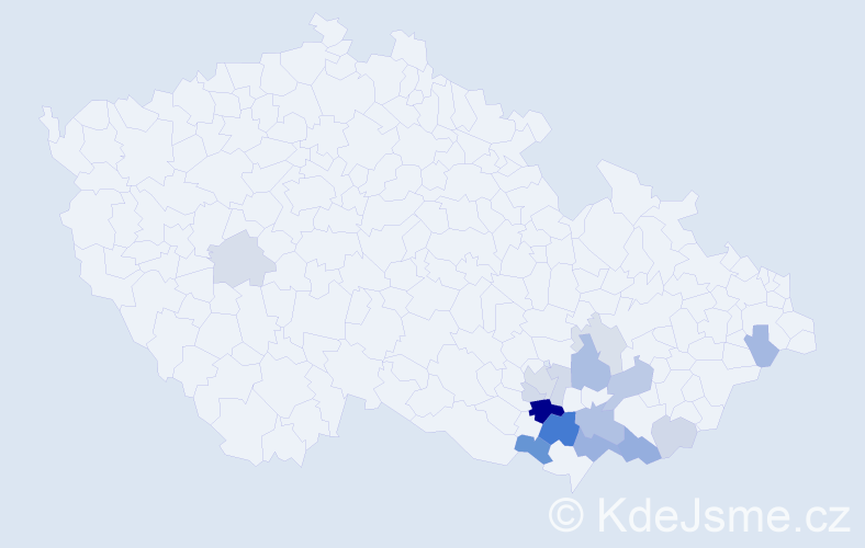 Jméno: 'Vavřín', počet výskytů 34 v celé ČR