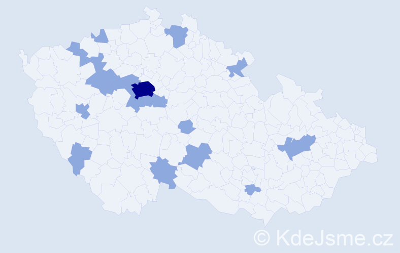 Jméno: 'Celestin', počet výskytů 22 v celé ČR