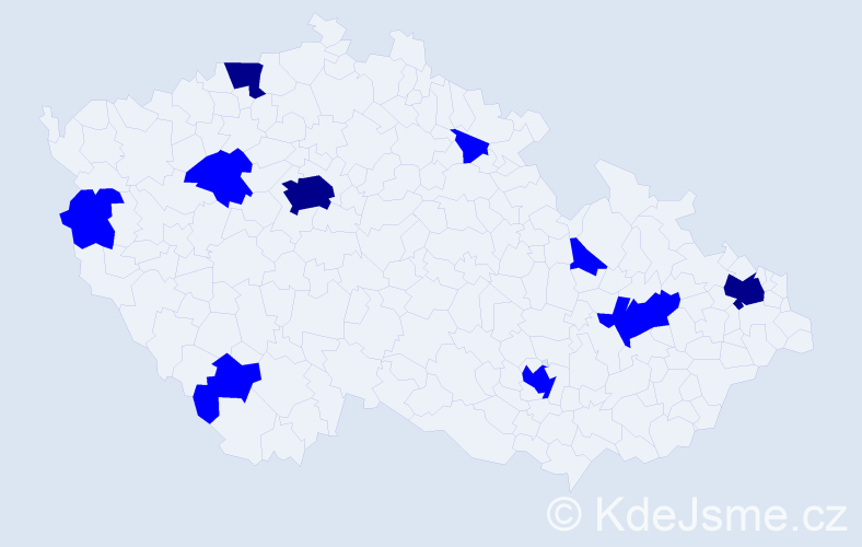 Jméno: 'Xuan Minh', počet výskytů 13 v celé ČR