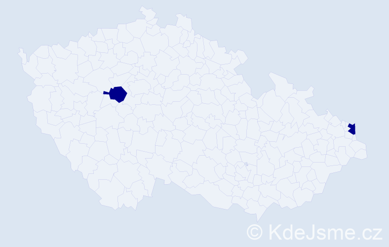 Jméno: 'Agapi', počet výskytů 2 v celé ČR