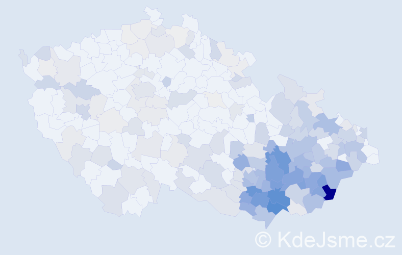 Jméno: 'Vojtěška', počet výskytů 578 v celé ČR