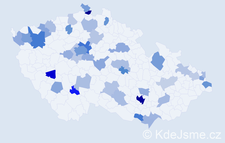 Jméno: 'Simone', počet výskytů 95 v celé ČR