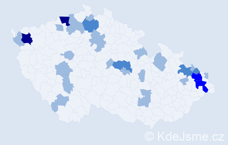 Jméno: 'Ingrida', počet výskytů 45 v celé ČR