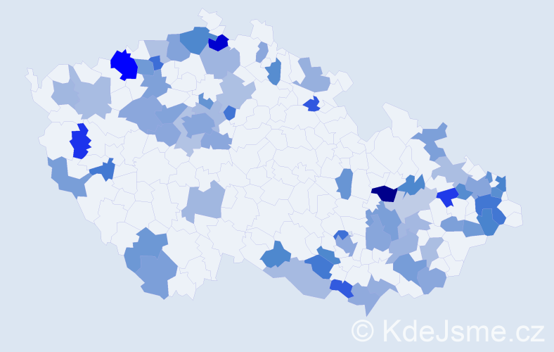 Jméno: 'Maroš', počet výskytů 101 v celé ČR