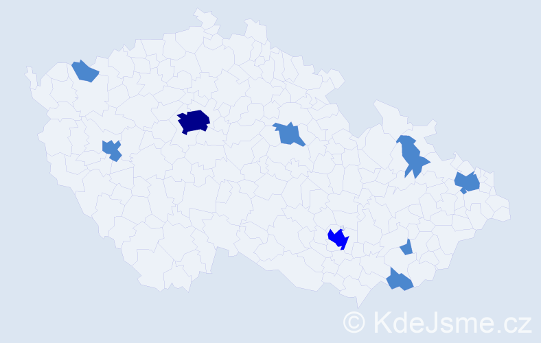 Jméno: 'Risto', počet výskytů 12 v celé ČR