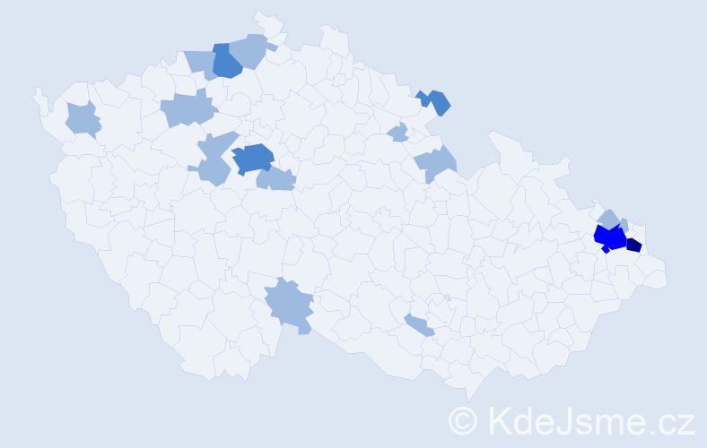 Jméno: 'Vasiľ', počet výskytů 27 v celé ČR