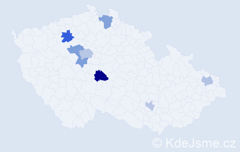 Jméno: 'Hanan', počet výskytů 10 v celé ČR