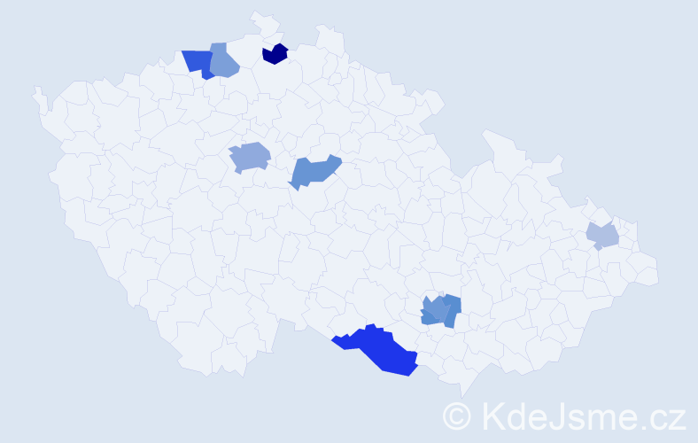 Jméno: 'Huy', počet výskytů 17 v celé ČR