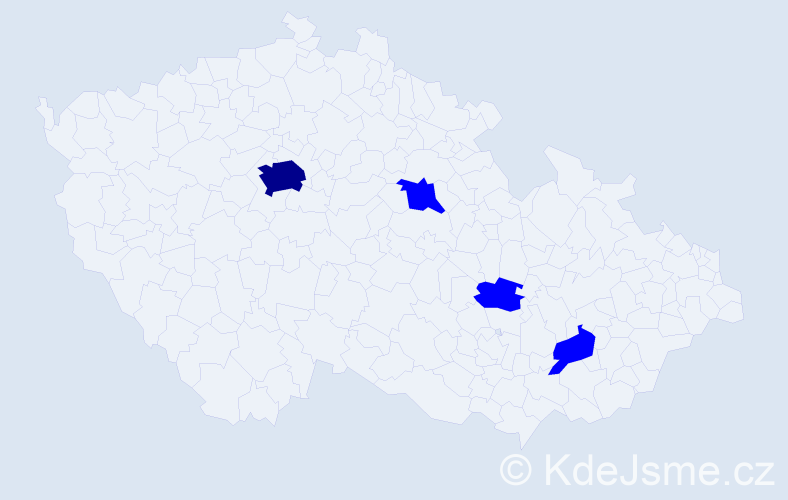Jméno: 'Mei', počet výskytů 5 v celé ČR