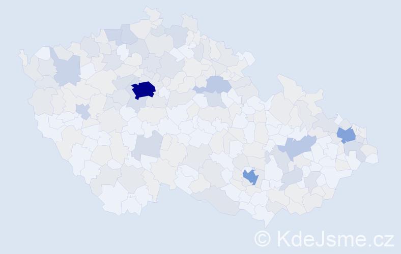 Jméno: 'Ilja', počet výskytů 600 v celé ČR