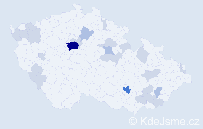 Jméno: 'Yasmin', počet výskytů 51 v celé ČR