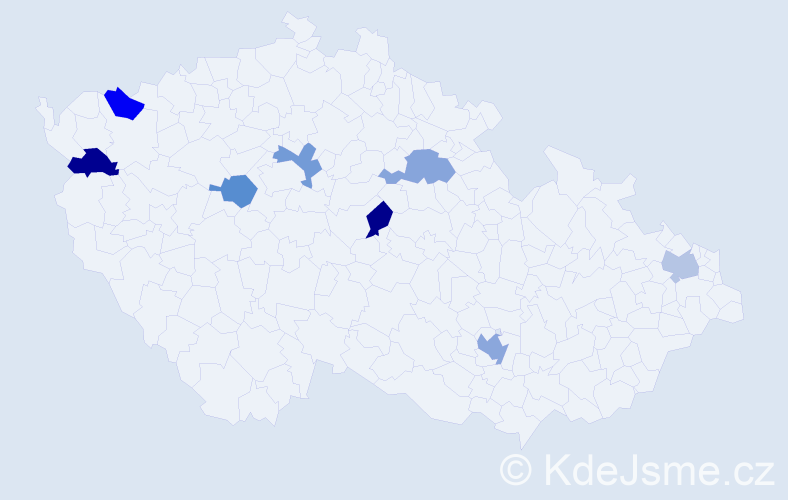 Jméno: 'Irenea', počet výskytů 9 v celé ČR