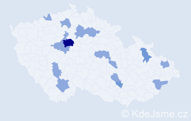 Jméno: 'Vojen', počet výskytů 25 v celé ČR