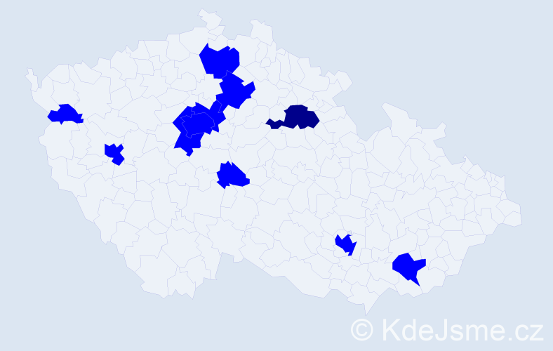 Jméno: 'Vitalija', počet výskytů 12 v celé ČR