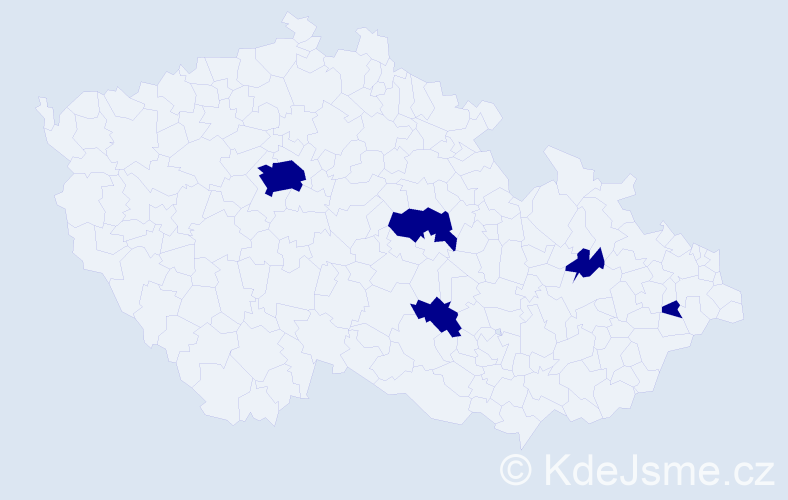 Jméno: 'Martin Michael', počet výskytů 5 v celé ČR