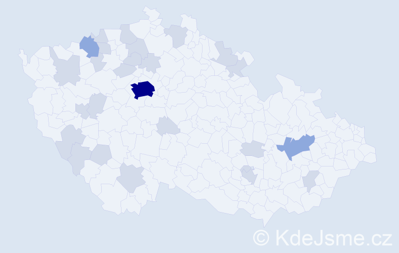 Jméno: 'Valeri', počet výskytů 46 v celé ČR