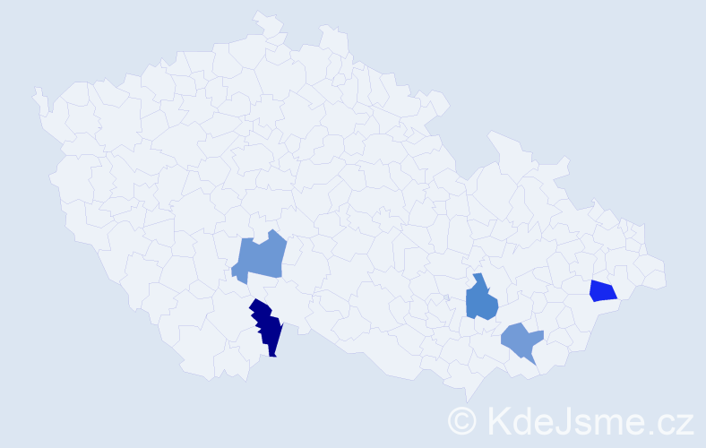 Jméno: 'Sabina Anna', počet výskytů 5 v celé ČR