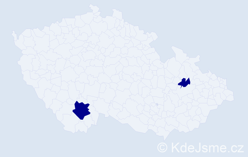 Jméno: 'Klaudija', počet výskytů 2 v celé ČR