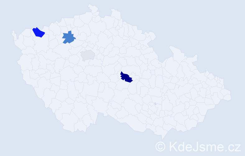 Jméno: 'Marek Petr', počet výskytů 4 v celé ČR
