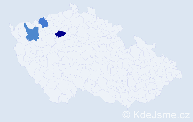 Jméno: 'Marie Josefa', počet výskytů 3 v celé ČR