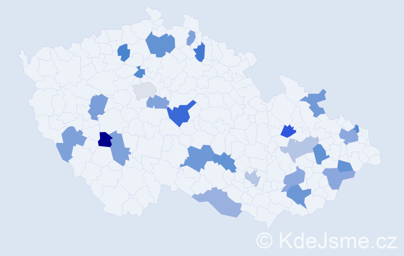 Jméno: 'Čestmíra', počet výskytů 34 v celé ČR