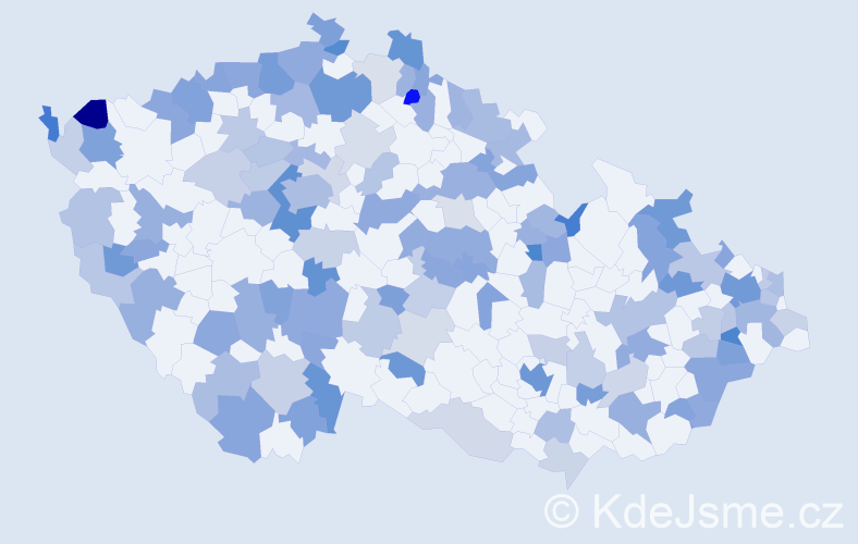 Jméno: 'Samantha', počet výskytů 229 v celé ČR