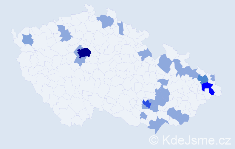 Jméno: 'Dalila', počet výskytů 46 v celé ČR