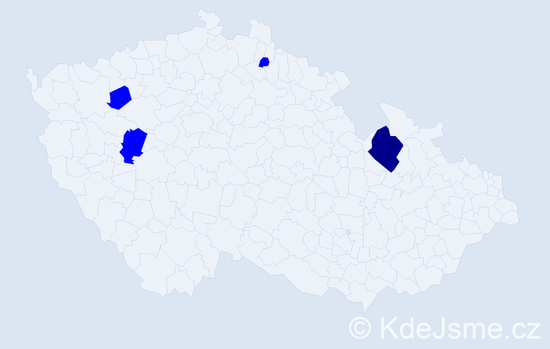 Jméno: 'Abel', počet výskytů 5 v celé ČR