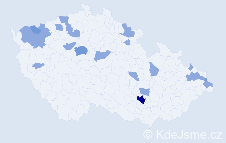 Jméno: 'Engelbert', počet výskytů 34 v celé ČR