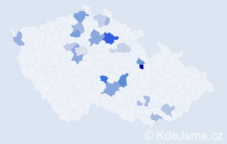 Jméno: 'Vladek', počet výskytů 30 v celé ČR