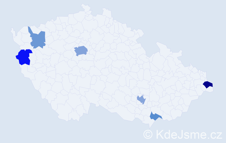 Jméno: 'Xenia', počet výskytů 13 v celé ČR