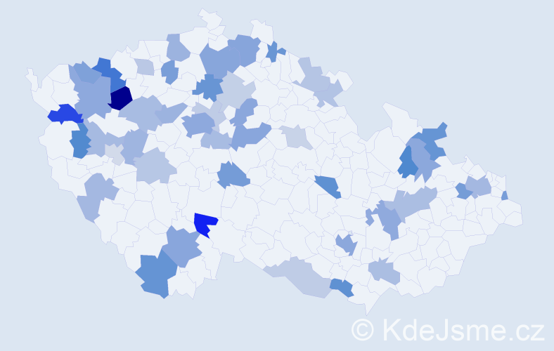 Jméno: 'Milka', počet výskytů 89 v celé ČR