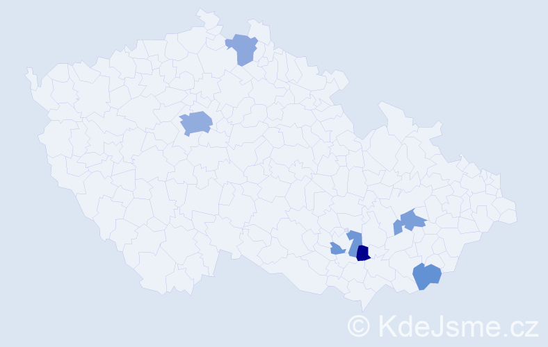 Jméno: 'Noe', počet výskytů 11 v celé ČR